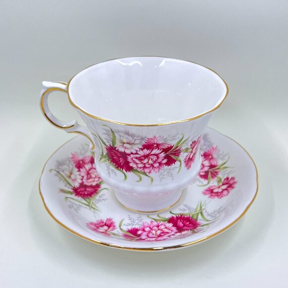 Vintage Paragon Teacup and Saucer, Flower Festival K, Footed Tea Cup Set - Picture 3 of 9